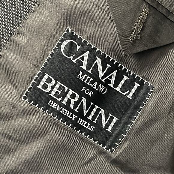 Vintage Canali Sport Coat Mens Brown Milano Bernini Blazer Wool Jacket 48 Italy - Picture 6 of 10